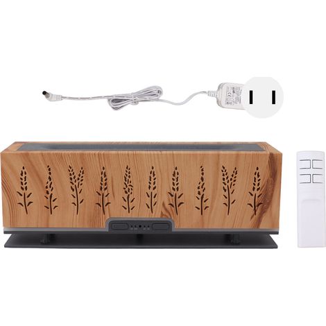 Diffuseur d'arôme flamme 3D, humidificateur d'air, lumière ambiante nocturne pour bureau, prise américaine 100-240V, bois clair (1/5)