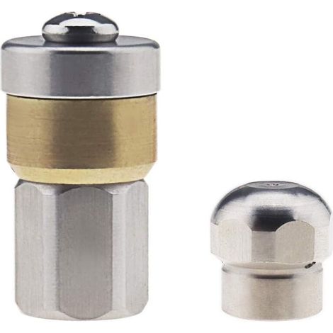 2 G1/8 Düsen für Kanalstrahl, geeignet für Hochdruckreiniger, Ablauf für Strahlreinigung (1 vorne, 3 hinten und 3 hinten verstellbar) (1/4)
