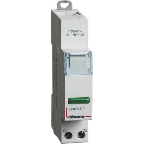 Portalampada Segnalazione Led Verde 110/400V Ac Btdin ( Bticino Cod. Fn40V110 )