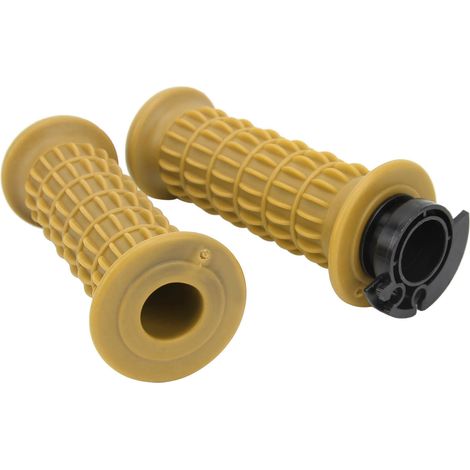 Universeller 22-mm-Gasgriff für Motorradlenker, weiches, rutschfestes Paar, kompatibel mit GY6 50cc 80cc 125cc 150cc Rollern, gelbe Farbe. (1/5)