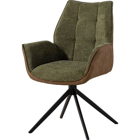 Drehstuhl 61x61x89 braun / grün HENRI 101