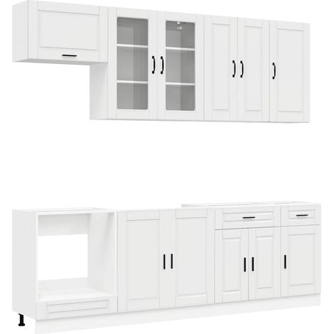 Unidad de cocina PORTO 8 pcs Blanco Brillante vidaXL (1/5)