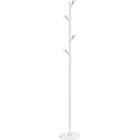 Pratico appendiabiti a piantana 175 x 29 cm con base stabile in marmo atmosfera accogliente in ferro bianco 020047602