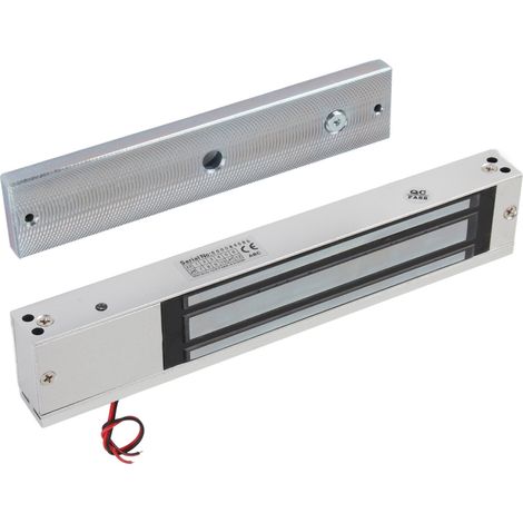 Serrure électromagnétique de porte 280 kg (600 lbs) avec télécommande, alimentation 110-240 V CA, pour portes vitrées et en aluminium de secours, montage encastré (1/5)