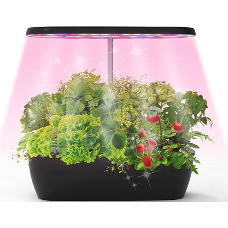 Kit hydroponique avec lumière LED - Système de jardinage indoor automatique ABS - Cultivation sans terre - Kit germination plantes (426x188mm)