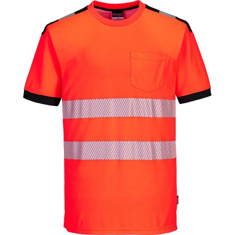 Maglietta Hv Pw3 - 4xl - Rosso/nero - Portwest