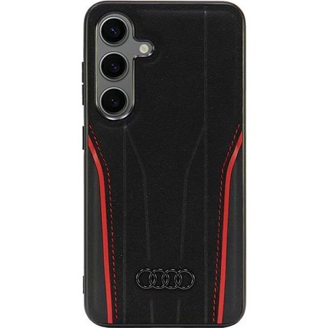 Estuche rígido Audi de cuero genuino MagSafe S24 S921 negro-rojo AU-TPUPCS24-R8/D3-RD (1/5)