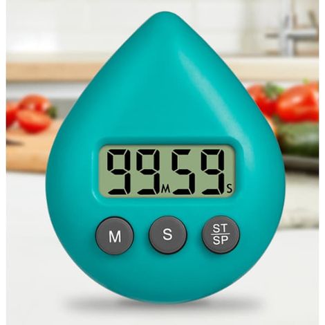 Minuteur numérique pour douche et cuisine, étanche, compte à rebours, fixation par ventouse, finition rose clair.-AquaForge (1/5)