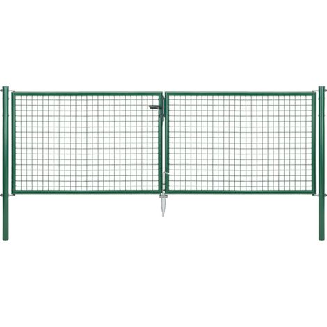 ALBERTS Wellengitter-Doppeltor, zinkp.grün Kst.b., B Mitte-Mitte Pf.2988mm, H1000mm (1/5)