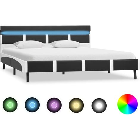 Lit avec LED Gris Similicuir 140x200 2 (1/5)