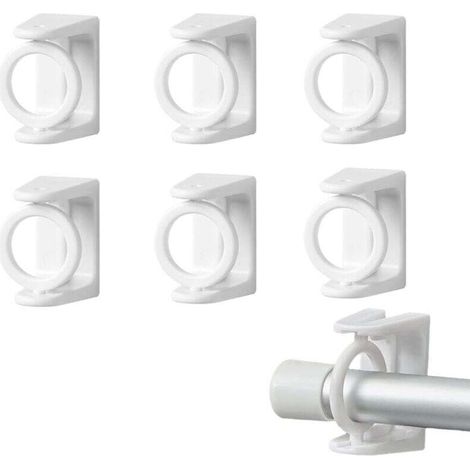 6 Pièces Support Tringle Rideaux sans Percage Crochet Rideau Accroche Rideau sans Percage Barre de Rideau sans Percage Accroche Rideau Convient à Toutes Les Surfaces Lisses et Planes
