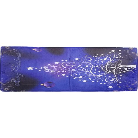 Tapis de Porte Flannel - Tapis de Noël avec Sapin - Anti-dérapant et Absorbant - 40x120cm - Tapis pour Cuisine, Salle de Bain, Salon, Chambre, Entrée (1/5)