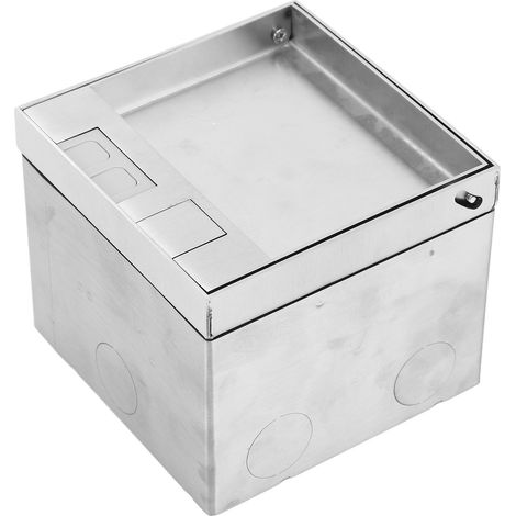 Prise de sol encastrée, finition marbre en acier inoxydable, boîtier de prise USB plate à trois trous conforme à la norme britannique, 250 V CA (1/5)