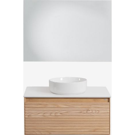 Set di mobili da bagno sospesi 80x50 cm in legno di frassino Tedrik SKLUM (1/5)