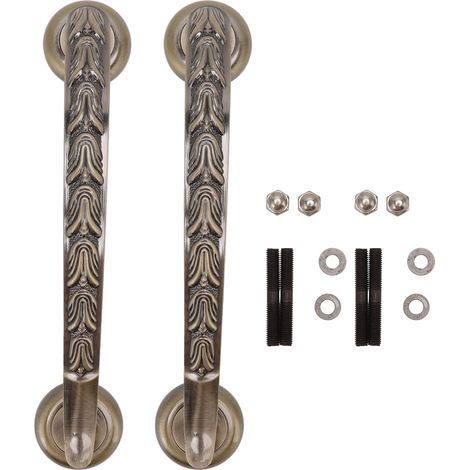 Poignée de porte antique de style européen, grande poignée de porte rétro en alliage de zinc pour armoire, placard et tiroir, 9820, bronze antique, 297 mm (1/5)