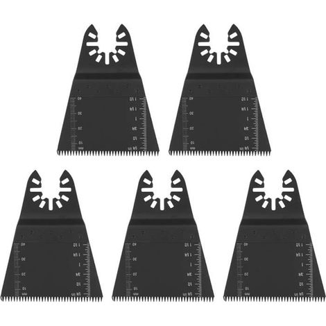 Lot de 5 lames oscillantes 65 mm à dégagement rapide, acier haut carbone, coupe bois et métal (1/5)