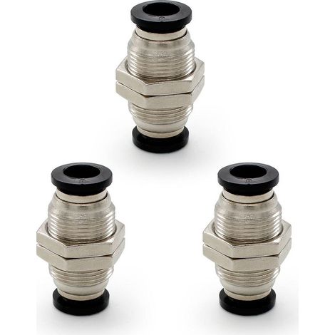 3 Pièces Connecteurs Pneumatiques, Raccord de Cloison Pneumatique, Connecteur Rapide Pneumatique Diamètre du Tuyau Raccordable 8 MM (1/5)