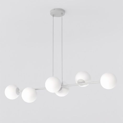 Lampada a sospensione Magnus in acciaio grigio e vetro