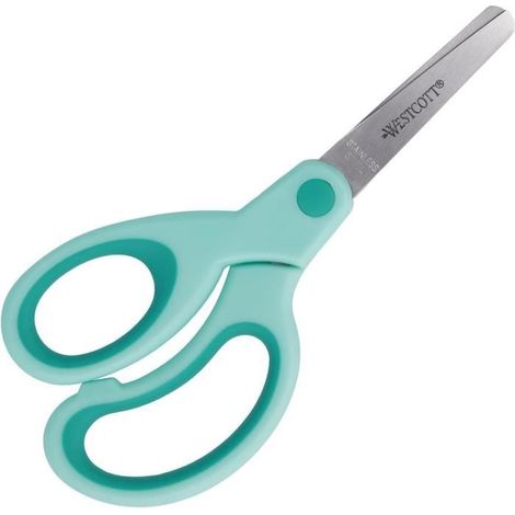 Westcott 21586 00 Soft Grip Kids Lefty Enfant Ciseaux pour gaucher,13 cm,pointe ronde turquoise (1/4)