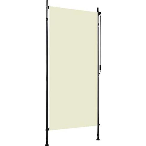 Store roulant d'extérieur - FAFEICY - 100 x 270 cm - Crème - Manivelle - Anti-UV (1/5)