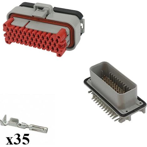 Kit Connettore Ampseal Maschio Femmina 35 Vie da circuito stampato 90° grigio con pin dorati