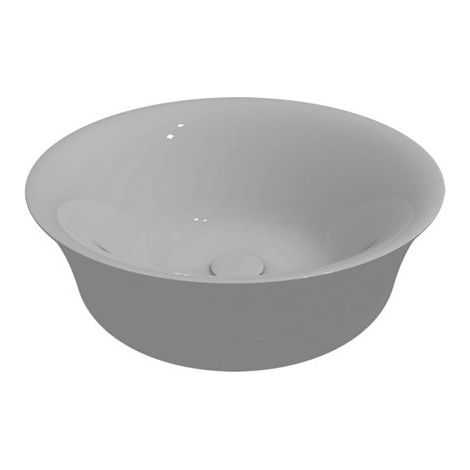Lavabo appoggio salvaspazio Ø42 in ceramica bianco lucido di