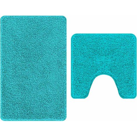 Maison Exclusive - Set di tappetini antiscivolo per il bagno 2 pcs Turchese PP