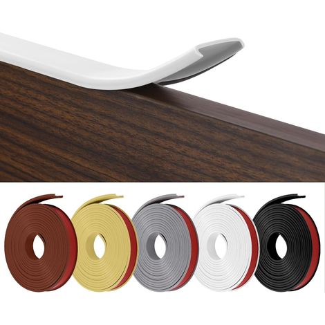Bande de Chant en Forme de U, Coin de Table Protection Bebe Flexible en TPE, Protections Coin de Table pour Bébé avec Colle autocollante pour Tables et Coins de Meubles(5 m x 18 mm, Blanc) (1/5)