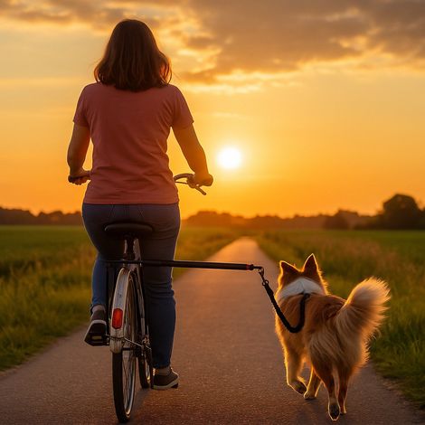 Hundefahrradleine mit abstandshalter - flexibel einfach zu installieren