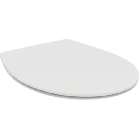 Glänzend weißer Toilettensitz mit Kunststoffscharnieren - Ideal Standard Eurovit
