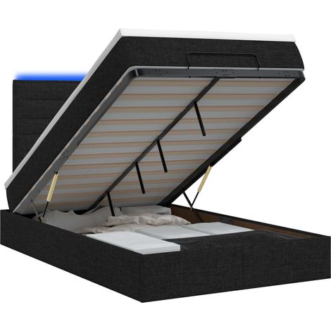 Maison Exclusive - Letto Ottomano con Materasso e LED Nero 120 x 200 cm Tessuto (1/5)