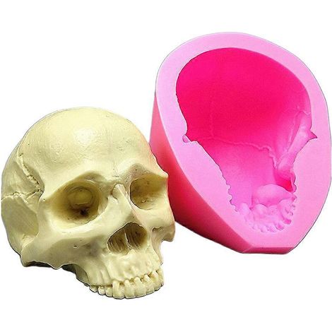 3D-Halloween-Totenkopf-Gipsform aus Epoxidharz zur Herstellung von Seifen, Kerzen und Schmuck.