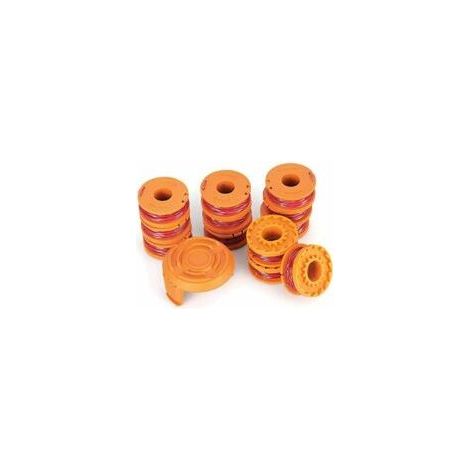 Ersatzspule für Worx Rasentrimmer, 13er-Packung (12 Trimmerfäden, 1 Trimmerkappe) (1/5)
