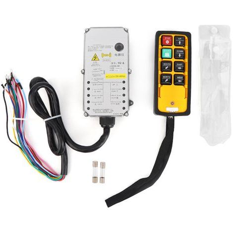 Industrielle Fernbedienung YU-6AAC220V für Elektrohebezeuge, Einhebelbedienung, wasser- und staubdicht, für den professionellen Einsatz, 3 integrierte Schutzfunktionen (1/5)