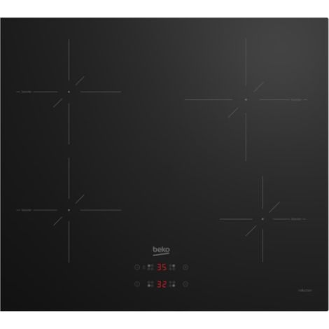 Plaque à induction 4 foyers, fonction PowerBoost, minuterie, sécurité enfant, arrêt automatique, noire (HII64400SMT)