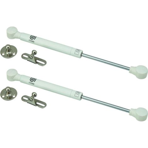 2x Vérin à gaz automatique blanc Meuble Hydraulique Ressort Amortisseur Porte Bras Charnière, 245mm 120N (1/2)