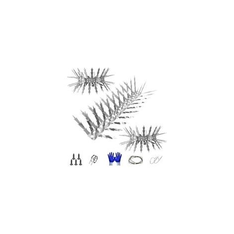 Piques Anti-Oiseaux et Anti-Écureuils, Défenses Anti-Escalade pour Clôture, Jardin, Arbre, Toit - 1,2 m en Acier Inoxydable,Piques de 5 cm en Forme de Feuille d'Érable