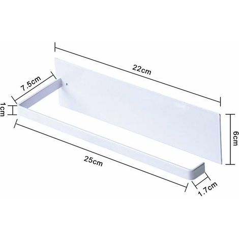 Küchenrollenhalter, Wandmontierter Küchenrollenhalter, Bohrfreier Küchenrollenhalter, Küchenrollenhalter aus Metall, Selbstklebender Küchenrollenspender, 25 cm – Weiß (1/5)