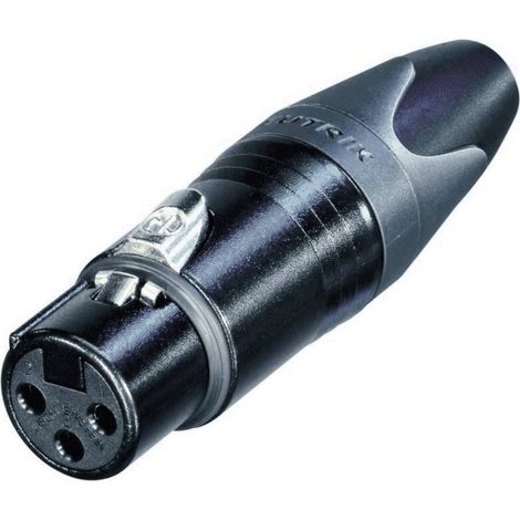 Neutrik - Connettore Xlr, Femmina a 3 punti, Argento, Nero