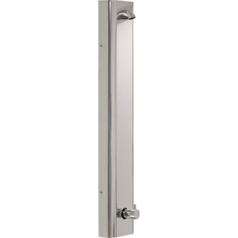 Panneau de douche en acier inoxydable AISI 304 avec mitigeur temporisé à bouton-poussoir et pomme de douche MCM 605000 Chromé