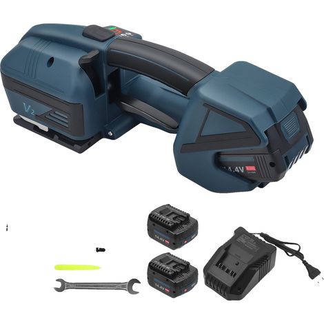 Macchina per reggiatura, a batteria, voltaggio regolabile e saldatura, blu (1/2)