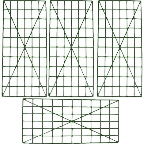 Support Mural pour Fleurs Artificielles en PP Réutilisable Vert, Lot de 4 Pièces Multifonctionnel pour Mur Floral et Couronne de Mariage (1/5)