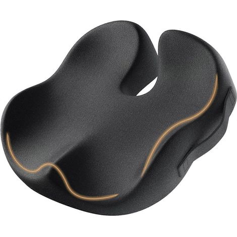Coussin de chaise de bureau, coussin de siège ergonomique pour soulager la sciatique, les douleurs au coccyx et aux fesses, coussin de siège auto, housse lavable (1/5)