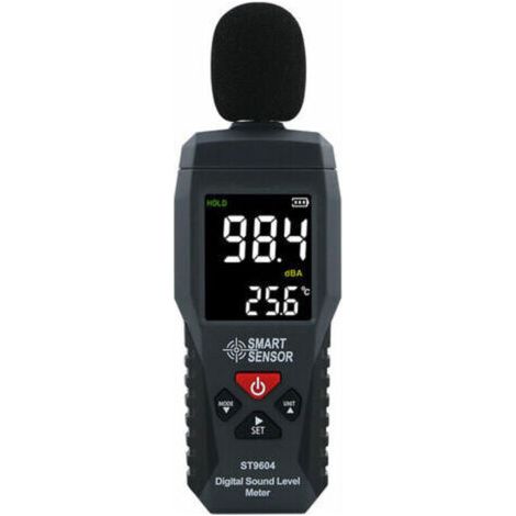 Enregistreur de Niveau Sonore Testeur du Bruit Sonomètre Audionumérique Sonomètre 30-130dB Luxmètre (1/4)
