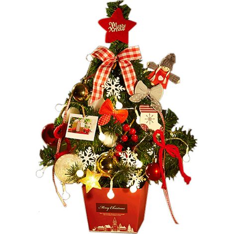 Mini sapin de Noël décoratif, décoration de Noël de bureau pour table, comptoir et espace de travail, petit sapin décoratif pour intérieur (1/5)