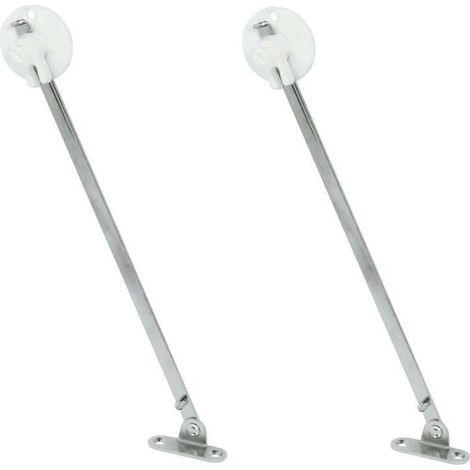 Lot de 2 compas d'abattant à frein 275mm – Freinage réglable – Pour meubles en bois – Charnières et supports de secrétaire (1/2)