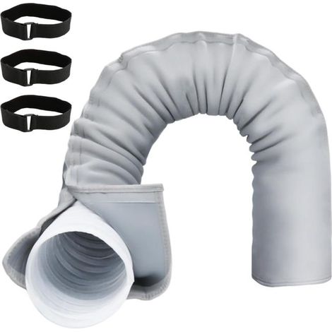 Gris,150 x 50 cm Couvercle de Tuyau de Climatisation Portable, Protection Portable pour Tuyau de Climatisation, Manchon Isolant Pour Tuyau De Climatis (1/5)