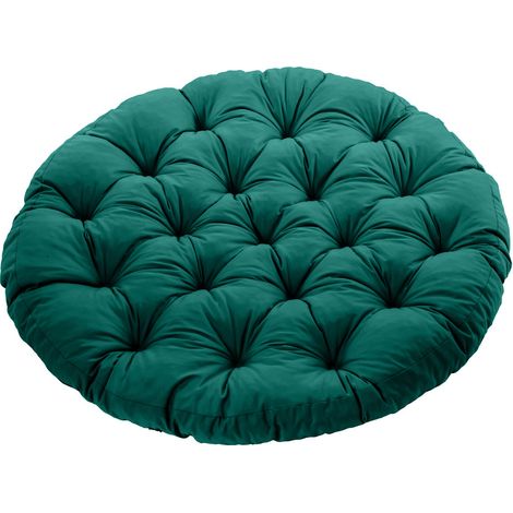 Gardenista - Cuscino rotondo per seduta da giardino, 120 cm, resistente all'acqua, per mobili da giardino, cuscino per seduta trapuntato da esterno con morbida imbottitura - Verde (1/5)