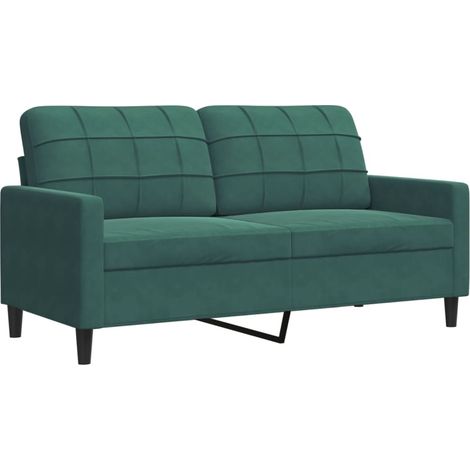 Canapé à 2 places,Sofa pour Salon,Banquette Vert foncé 140 cm Velours CFW993438
