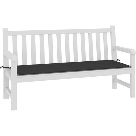 INLIFE Coussin de banc de jardin Noir 150 x 50 x 3 cm (1/5)